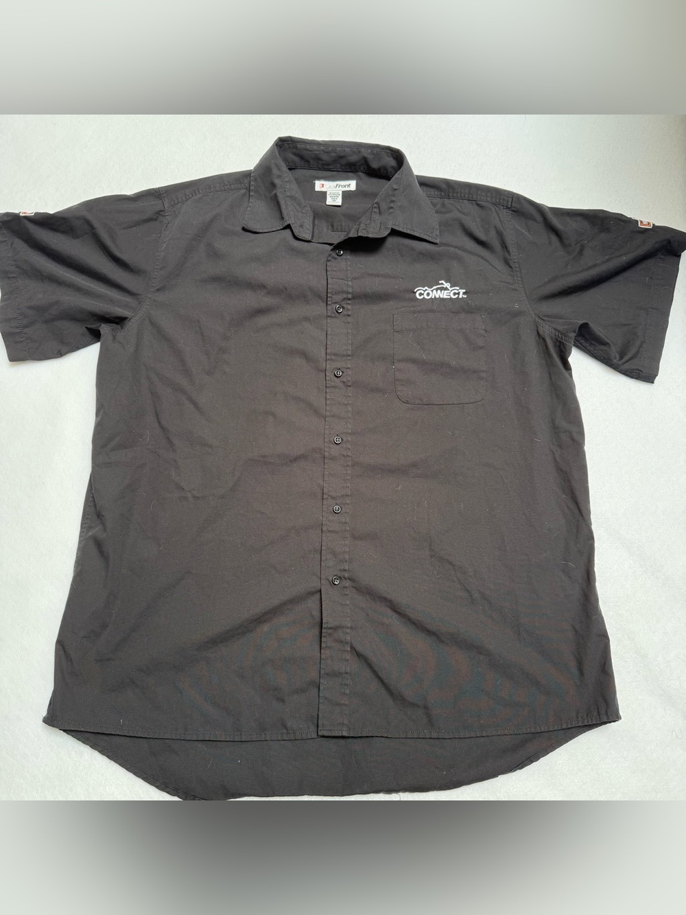 Black Men's Short-Sleeve Button-Up Shirt